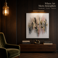 Peinture abstraite sur toile en techniques mixtes, faite à la main, avec pierres naturelles vertes colorées, art mural pour la décoration de la maison