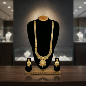 Wholesale 14K 18K 24K Gold Filled Forming Long Jewelry Set, Fashion Necklaces, Traditional Floral Design Long <b>Bridal</b> Jewelry Set - Product Image 5