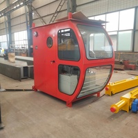 Cabine d'opérateur de grue portuaire, structure en acier fermée, verre trempé, console multifonctionnelle, serrure antivol, équipement industriel