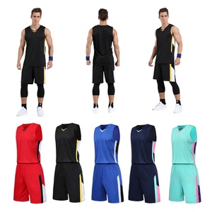 Set kaus basket cepat kering kustom seragam basket latihan dengan kemeja dan celana basket uniseks yang dapat disesuaikan - Product Image 2