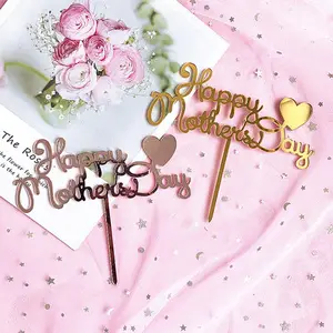 Décoration de gâteau de style nouveau <span class=keywords><strong>Joyeux</strong></span> <span class=keywords><strong>anniversaire</strong></span> <span class=keywords><strong>maman</strong></span> Topper de gâteau en acrylique avec inscription Joyeuse fête des mères pour <span class=keywords><strong>maman</strong></span> Gâteau - Product Image 1