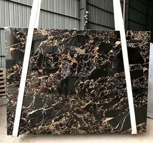 Marbre noir Portoro d'<span class=keywords><strong>Athènes</strong></span>, dalle de marbre naturel pour escaliers, murs-rideaux, sols, comptoirs, décoration d'hôtels et de villas - Product Image 1