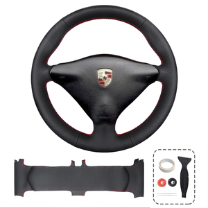 Nouvelle conception <span class=keywords><strong>de</strong></span> décoration intérieure, produit en cuir, <span class=keywords><strong>housse</strong></span> <span class=keywords><strong>de</strong></span> <span class=keywords><strong>volant</strong></span> cousue à la main pour PORSCEH 911 - Product Image 1