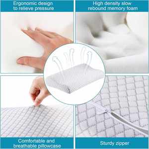 Wholesale Orthopedic Ergonomic Coccyx Orthopedic Contour Wave Shape Memory Foam Pillow for Side Sleeper with Removable Cover - Product Image 4