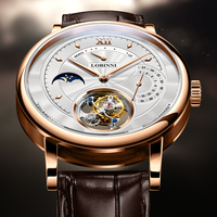 Jam Tangan Tourbillon Fashion Terbaru Pria Mewah Warna Emas Tourbillon Watch Power Reserve Seagull Movement Jam Tangan Mekanik Pria