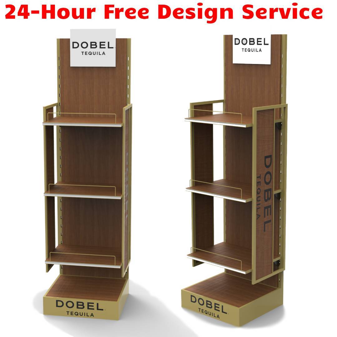 Wholesale Freestanding Multi Tier Wine Bottle Holder Custom Adjustable Floor Display Rack for Liquor Stores & Supermarkets — view 3