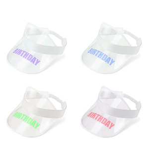 Casquette Visière Transparente en PVC Colorée pour Fête d'Anniversaire, Chapeau de <span class=keywords><strong>Soleil</strong></span>, Protection Solaire, Casquette de Sport, Visière Ouverte pour la Plage, Unisexe, Logo Personnalisé - Product Image 6