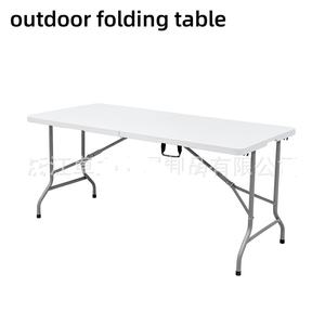 Tavolo Pieghevole Portatile Rettangolare Moderno in Plastica Bianca da 1,8 m per Esterni, Pranzo, Spiaggia, Barbecue, Campeggio, Picnic, Banchetti, Scuola, Cucina - Product Image 6