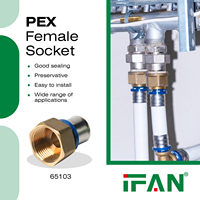 Raccords à sertir en laiton multicouche IFAN pour plomberie, chauffage radiant, raccord à sertir pour tuyau PEX, raccord PEX