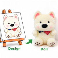Figurines d'animaux en peluche douce personnalisées, adorables jouets en peluche pour chiens, production de figurines personnalisées basée sur votre design, cadeaux pour enfants
