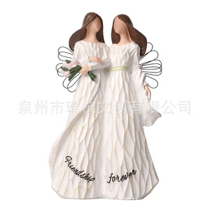 Figuras de Ángeles de Resina de la Serie Familiar, Decoración Artística para el Hogar y Escritorio, Adorno Artesanal - Product Image 4