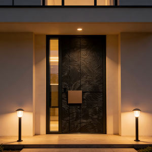 Portes d'entrée de sécurité en aluminium pour <span class=keywords><strong>maison</strong></span>, en <span class=keywords><strong>bois</strong></span> massif sculpté 3D, style postmoderne de luxe - Product Image 4