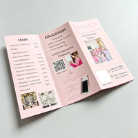 Impression en gros de dépliants promotionnels personnalisés pour salons de beauté, papier laminé 157 g/m²