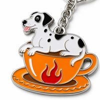 Porte-clés personnalisé en alliage de zinc émaillé pour chiens, vente en gros, Beagle, Border Collie, Greyhound, Dalmatien, porte-clés pour animaux de compagnie, directement de l'usine