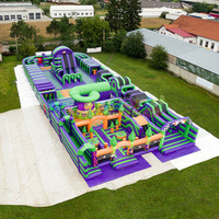 Structure gonflable de jeu extérieur FunWorld avec toboggan, installation facile, taille personnalisable, bâche en PVC 0,55 mm, impression numérique, usage commercial