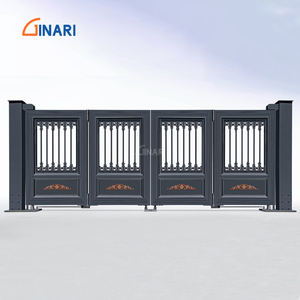 Puerta de aleación de aluminio inteligente eléctrica retráctil <span class=keywords><strong>para</strong></span> patio de casa de construcción propia o Puerta de <span class=keywords><strong>calle</strong></span> plegable automática comunitaria - Product Image 4