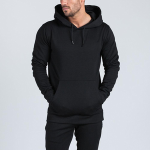 Sweats à capuche unis vierges pour hommes Sweats à capuche en coton polaire <span class=keywords><strong>noir</strong></span> pour hommes - Product Image 1