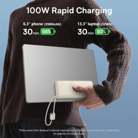 Éclairage extérieur 20000mAh 100W Charge rapide Double ports USB-C Chargeur portable pour smartphones/tablettes/ordinateurs portables - Camping Randonnée
