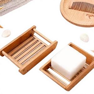 Porte-savon et plateau en bambou naturel, écologiques, faits à la main, deux pièces, avec drain, surface personnalisée pour hôtel et salle de bain à domicile, Inde - Product Image 1