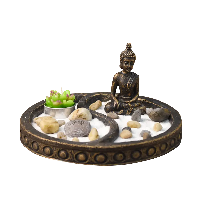 Cross-border Southeast Asia Various Shapes Zen Buddha Garden Round Sand Table Craft Temple Home Room Decoration