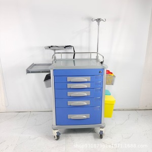 Chariot d'hôpital avec doubles poubelles et tiroirs pour chariot de perfusion ambulatoire, équipement médical, matériau ABS, 890x520x824mm - Product Image 4