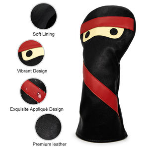 Dernières conceptions de housses de tête de club de golf en cuir amusantes pour driver, fairway et hybride, style Ninja - Product Image 3