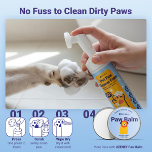 Nettoyant pour pattes de chien et de chat avec logo personnalisé, sûr, hypoallergénique, sans rinçage, nettoyant moussant pour pattes de chiot, nettoyant pour pattes de chien pour pattes sales - Product Image 5
