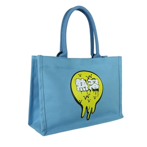 Bolsos de Mano de Lona de Algodón con Cierre Abierto para Mujer, a la Moda, con Patrón de Letras Bordadas, Bolsos de Viaje - Product Image 6