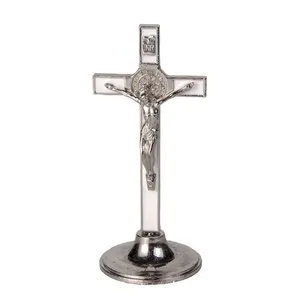 The Crucifixion Of The Catholic Saint Benedict Standing Silver And White