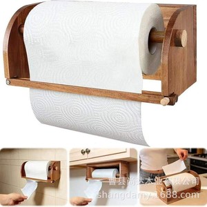 Wooden desktop <b>paper</b> towel holder for home <b>kitchen</b>, can be hung, toilet <b>paper</b> holder, <b>kitchen</b> <b>paper</b> storage rack - Product Image 4