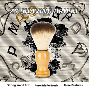 Brocha de Afeitar Profesional de Alta Calidad con Mango de Madera y Cerdas Sintéticas Personalizadas para Hombres, para Limpieza Facial y Eliminación de Vello - Product Image 2