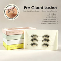 Cils auto-adhésifs pré-collés pour la moitié des yeux, cils volumineux pour l'angle extérieur, logo personnalisé, commande en gros Europe, Royaume-Uni, France, Italie