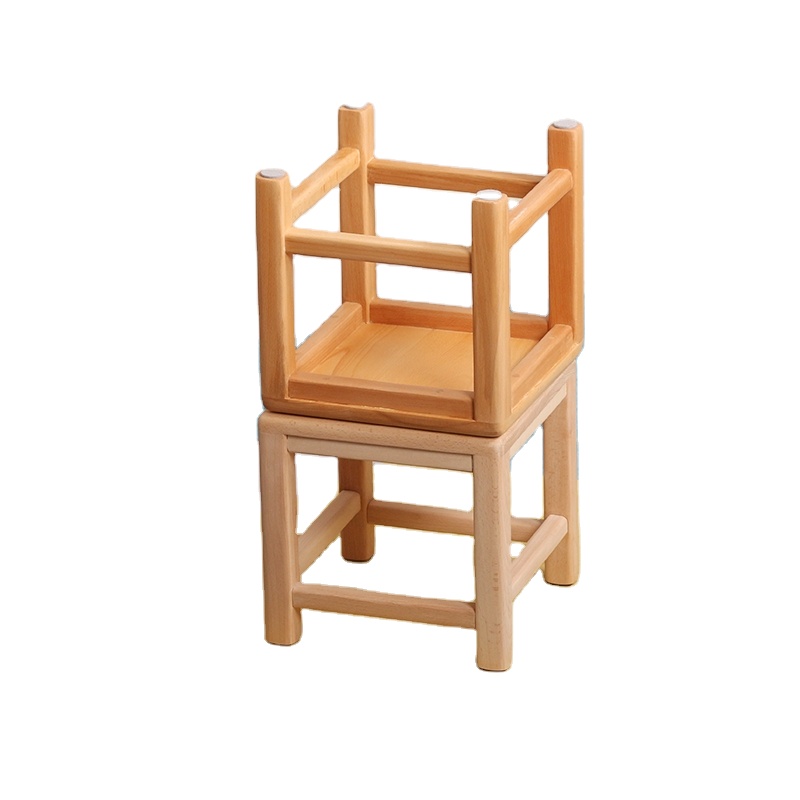 Необработанный дешевый деревянный ступенчатый стул из бука, деревянный стул, деревянный стул