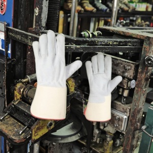 Gants de sécurité en cuir, texture lisse, résistants à l'abrasion, antidérapants, manchette droite, usage général - Product Image 6