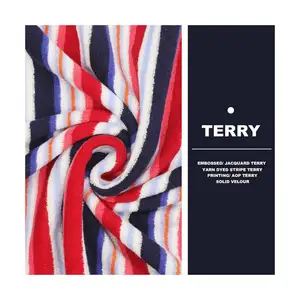 wholesale 240 gsm rib interlock knit french cotton terry velvet fabric