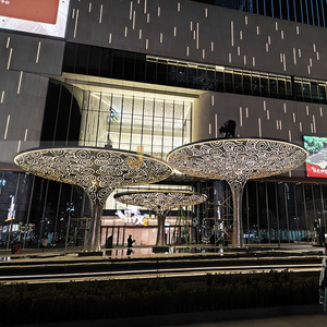 Escultura exterior de escultura grande de acero inoxidable V403 3D para Centro Comercial - Product Image 1