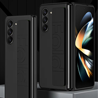 Casing Ponsel Anti Benturan Pelindung Jatuh Gaya Jalanan dengan Tali Pergelangan Tangan untuk Samsung Galaxy Z Fold 3/4/5/6/7