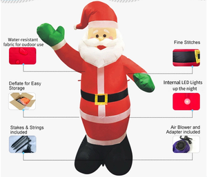 Gonfiabile Gigante di Babbo Natale e Vecchio Uomo per Decorazioni Festive Prodotto in Cina Gonfiabili Pubblicitari - Product Image 1