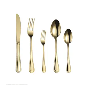 식기 Flatware 골드 실버 도금 디저트 스푼 차 커피 스테인레스 스틸 칼