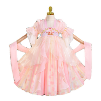 Robe Hanfu d'été pour filles, vêtements de style chinois, costume de spectacle, tenue florale, robe de princesse pour enfants, fête, danse, anniversaire