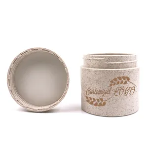 Eco Friendly Empty Skin Care Jar Biodegradable Wheat Straw Pink 150 200 250g Cosmetic Cream Jar