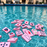 Tuiles de Mahjong flottantes en EVA, jeu de Mahjong léger et imperméable en mousse, jeu portable pour piscine, plage et extérieur
