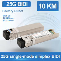 Transceiver SFP BIDI 25G Tx 1270nm / Rx 1330nm LC 10km pour l'amélioration de la capacité Internet