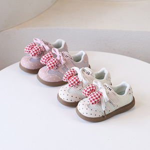 Sneakers da <span class=keywords><strong>bambina</strong></span> in <span class=keywords><strong>tela</strong></span> con pois e quadretti, nuove collezioni Primavera Autunno 2026, alla moda, versatili e traspiranti - Product Image 1