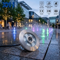 Projecteur de fontaine RGB étanche IP68 submersible en forme d'anneau 24V encastré contrôlé DMX512 avec effet de changement de couleur pour extérieur