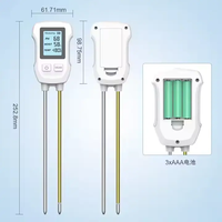 Nouveau testeur de sol de température et d'humidité de pH trois-en-un à double sonde portable intelligente adapté aux terres agricoles et aux gardes