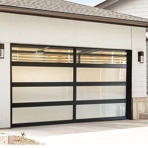 ประตูโรงรถกระจกสไตล์โมเดิร์น ประตูโรงรถแบบแบ่งส่วนอะลูมิเนียมฝ้า ขายส่ง - Product Image 4