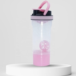 Bouteille <span class=keywords><strong>shaker</strong></span> en plastique pour protéines de sport, 20 oz, avec compartiment de rangement et couvercle à poignée, compatible lave-vaisselle - Product Image 5