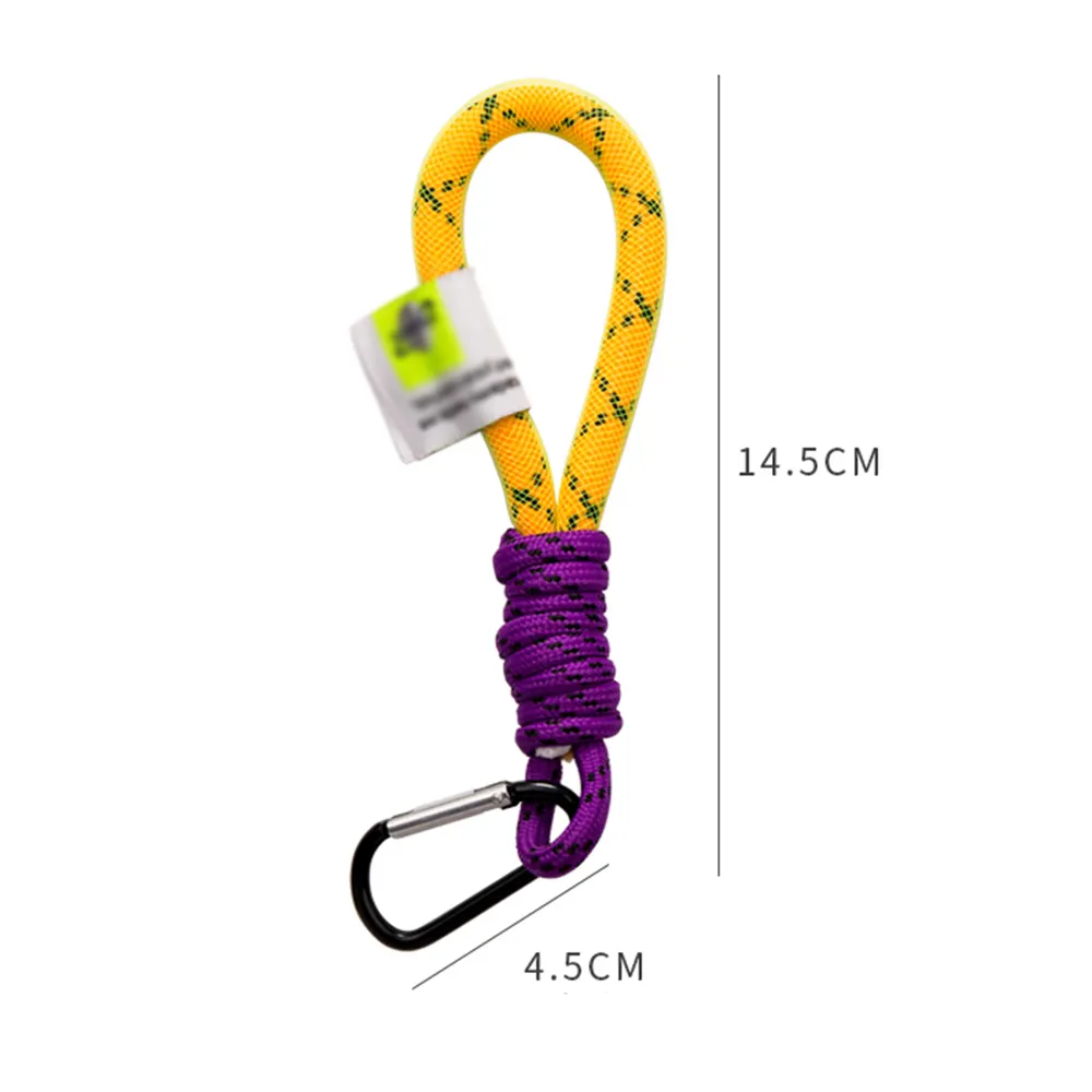 Hot Sale Wholesale Keyring New Braided Colorful Rope Add Your Logo Keychain With Carabiner