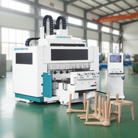 Centre d'usinage à 5 axes JR-1218-4*4T à 4 stations et 4 broches pour la fabrication de pieds de meubles en bois, multi-stations, haute efficacité